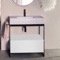Modern  Console Vanity, Pink Ceramic Sink, 35